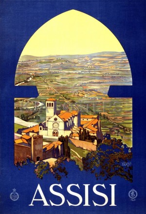 Assisi travel poster